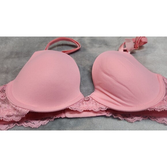 Victoria's Secret 32C Pink Hope Dream Angels Smooth & Lace Push Up Bra NWT - Picture 3 of 5